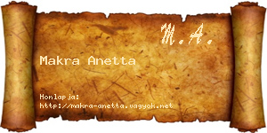 Makra Anetta névjegykártya